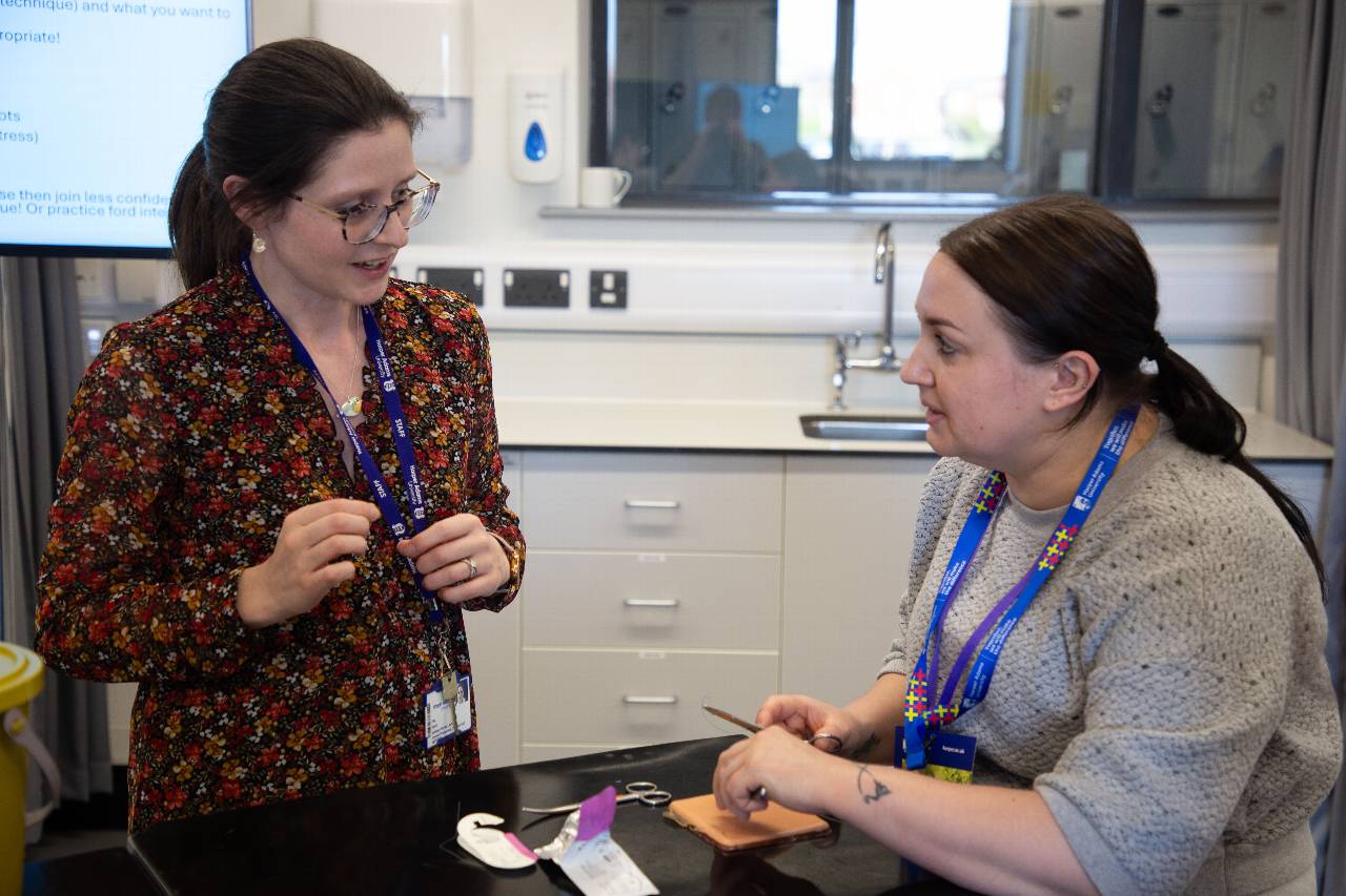 Trying your hand - staff guide students through practical skills in the Veterinary Education Centre