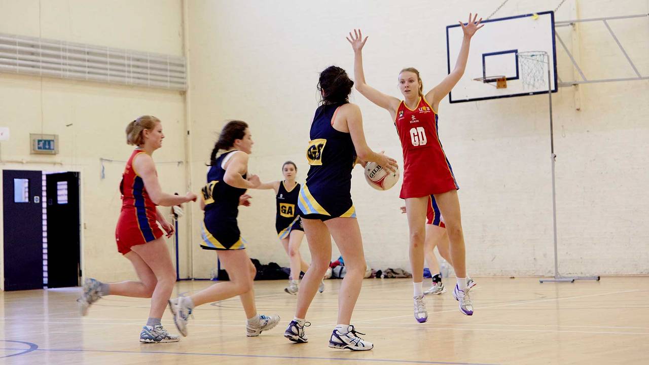 Netball match in the Sports Hall