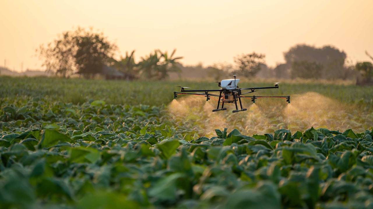 Drone crop spraying