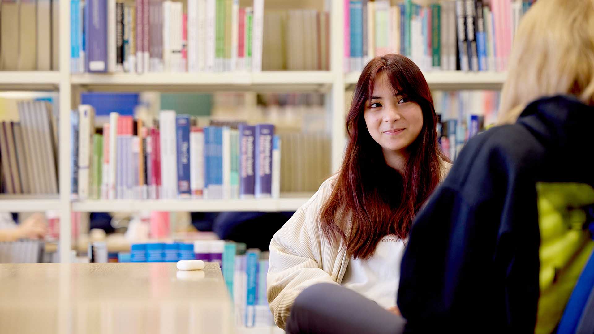 A student in the library
